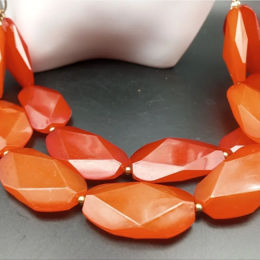 Fiery tribute faceted bead necklace OFL